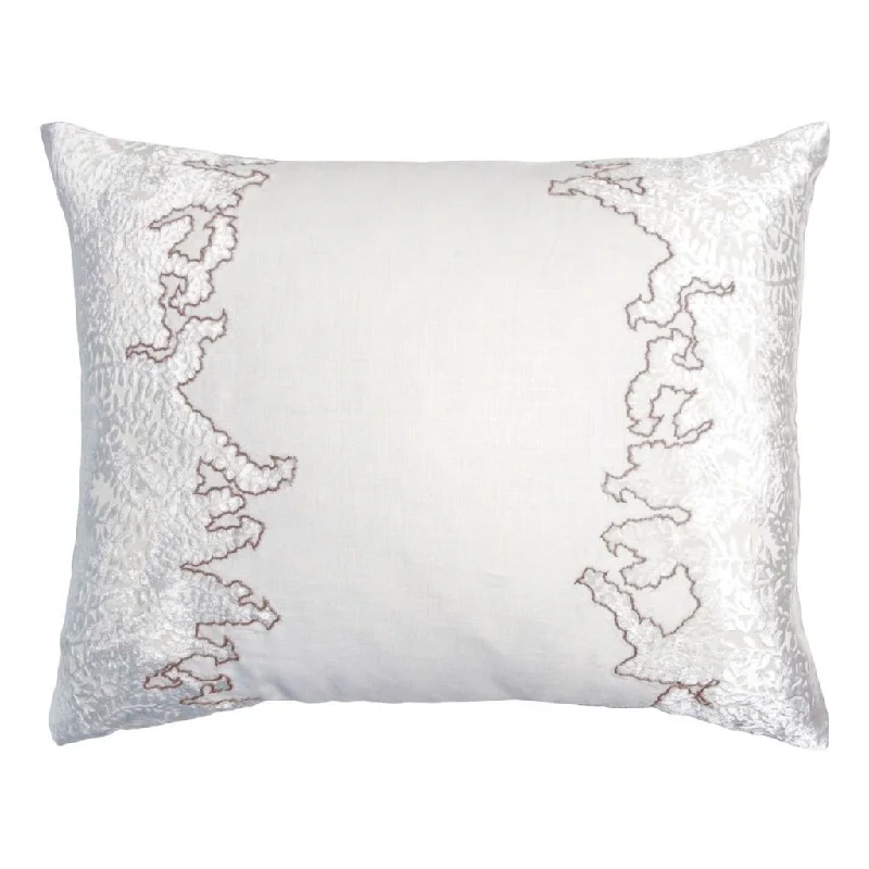 Lumbar Support Pillows for Car SeatsWhite & Latte Ferns Embroidered Velvet Appliqué Pillow