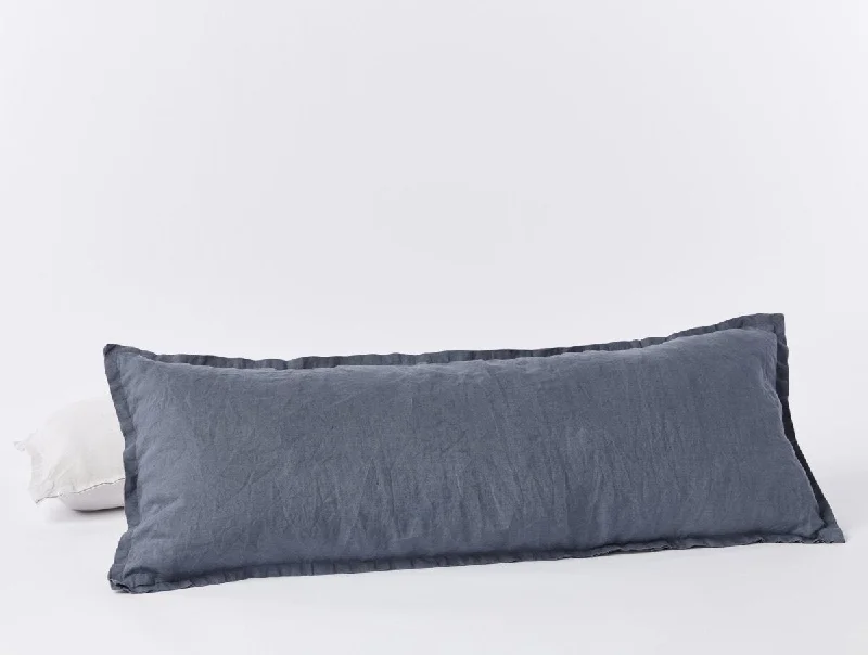 Silk Pillows for Smooth Skin and HairHarbor Blue Organic Relaxed Linen Lumbar Pillow Cover