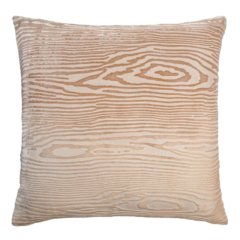 Round Pillows for Boho-Style InteriorsLatte Woodgrain Velvet Pillow by Kevin O'Brien Studio