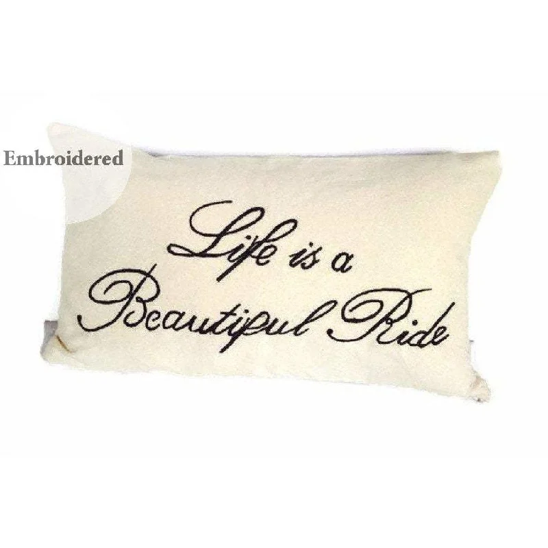 Pregnancy Pillows for Expectant MothersQuote Pillows: Life is a Beautiful Ride