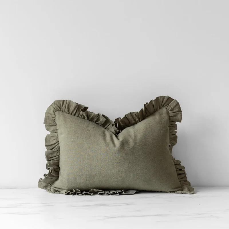 Travel Pillows for Long JourneysSage Linen Ruffle Pillow Cover