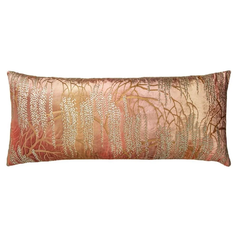 Cotton Pillows for Natural ComfortSunstone Willow Metallic Velvet Throw Pillow