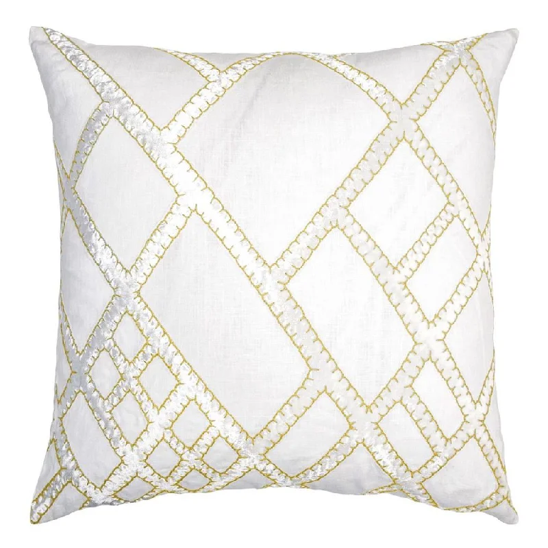 Soft and Fluffy Pillows for Bedroom ComfortYellow Net Velvet Appliqué Pillow by Kevin O'Brien Studio