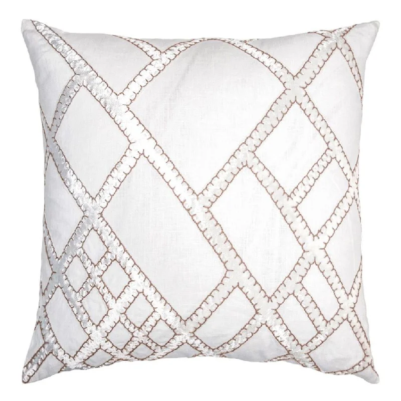 Down Alternative Pillows for Ethical ChoicesLatte Net Velvet Appliqué Pillow by Kevin O'Brien Studio