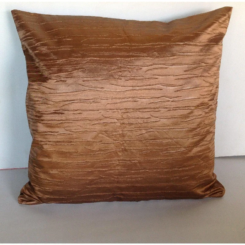 Plush Pillows for a Cozy BedMetallic Pillow Cover,  Brown Decorative Cushion Cover 20"X20"