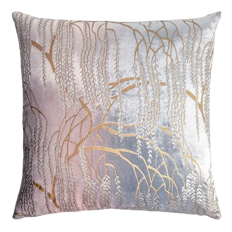 Down Alternative Pillows for Ethical ChoicesWillow Metallic Moonstone Velvet Pillow by Kevin O'Brien Studio