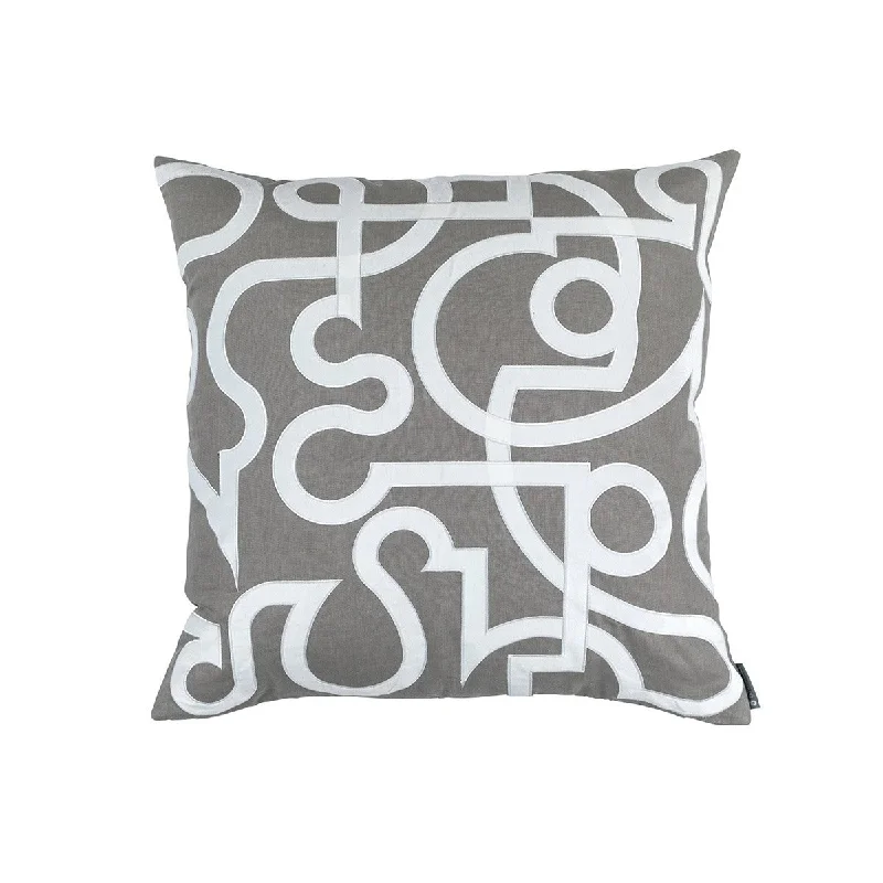 Plush Pillows for a Cozy BedGeo Light Grey Euro Pillow by Lili Alessandra