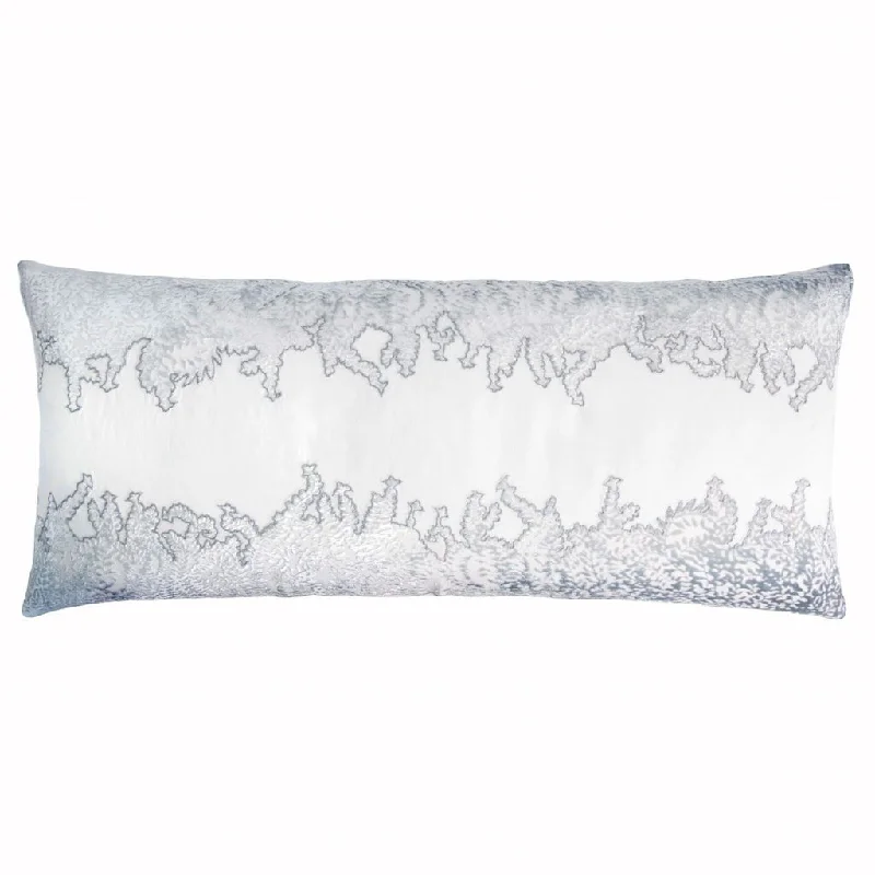 Hypoallergenic Pillows for Allergy SufferersWhite & Steel Ferns Embroidered Velvet Appliqué Pillow