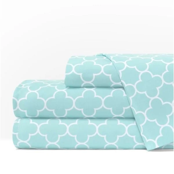 Quilted Cotton Sheets for a Warm and Inviting BedCopper Grove Aub 4-piece Bed Sheet Set with Clover Pattern