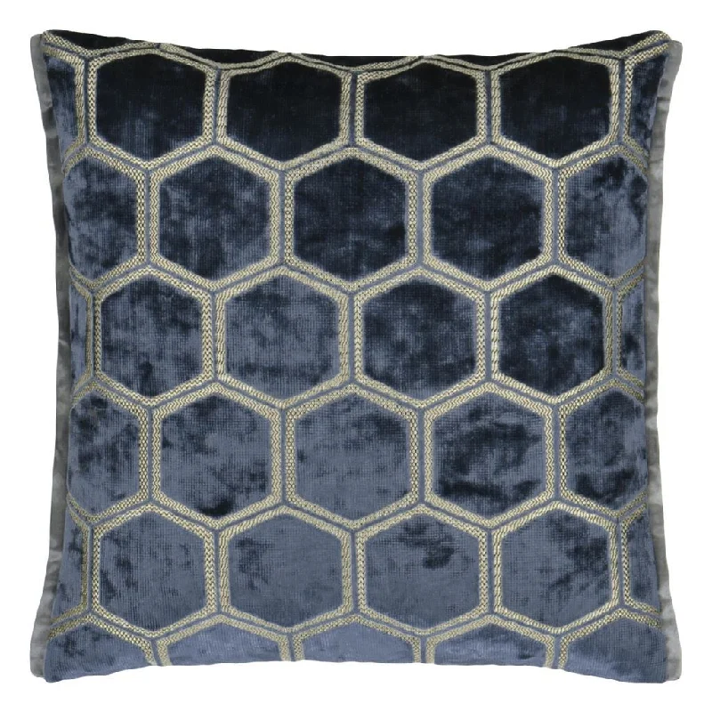 Down Alternative Pillows for Ethical ChoicesDesigners Guild Manipur Midnight Decorative Pillow