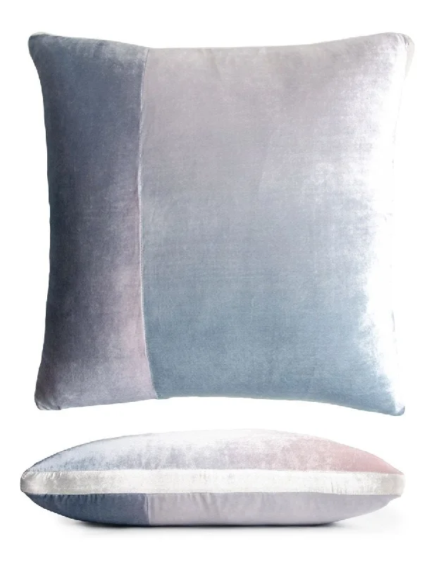 Cotton Pillows for Natural ComfortMoonstone Color Block Velvet Throw Pillow