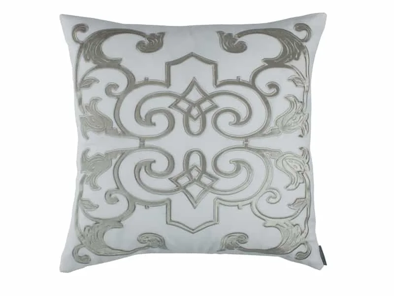 Orthopedic Pillows for Back Pain ReliefMozart White & Ice Silver Pillow by Lili Alessandra