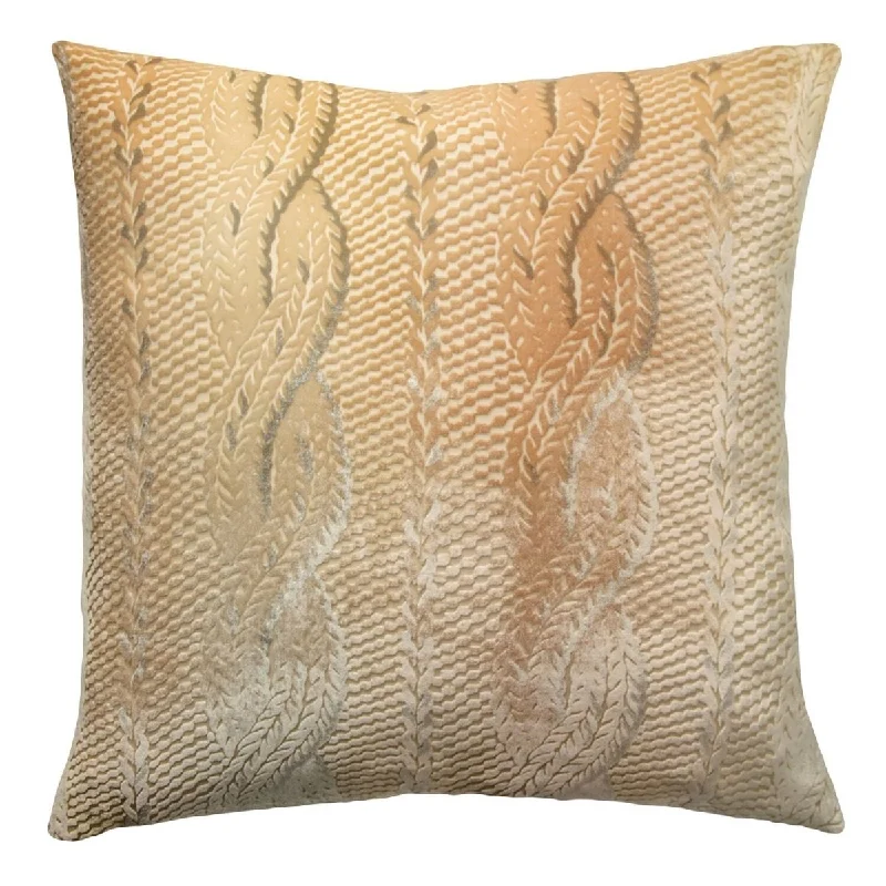 Bolster Pillows for Sofa DecorationGold Beige Cable Knit Pillow by Kevin O'Brien Studio