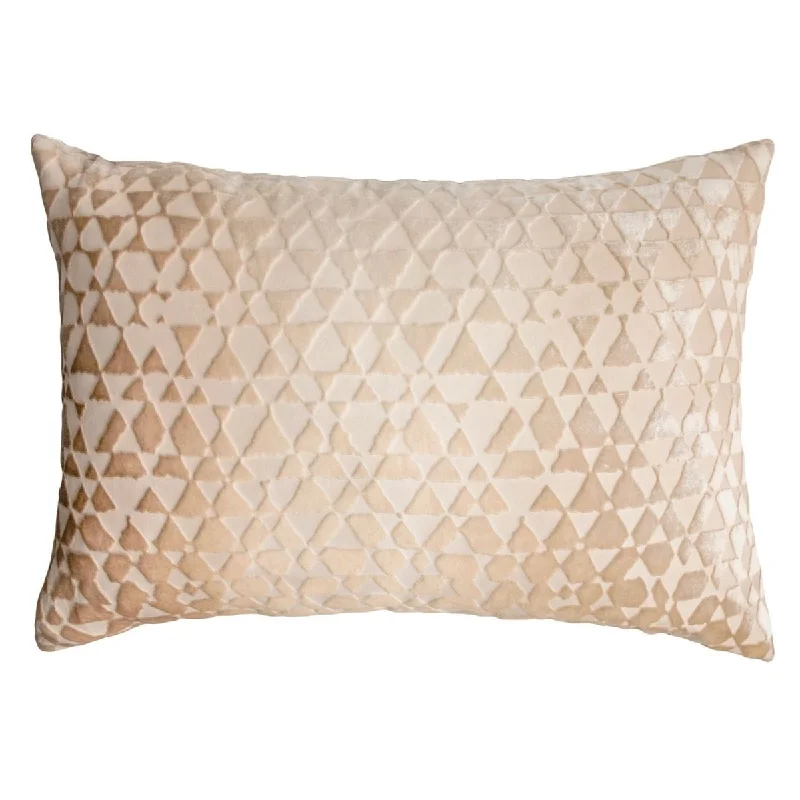 Cotton Pillows for Natural ComfortLatte Triangles Velvet Pillow by Kevin O'Brien Studio