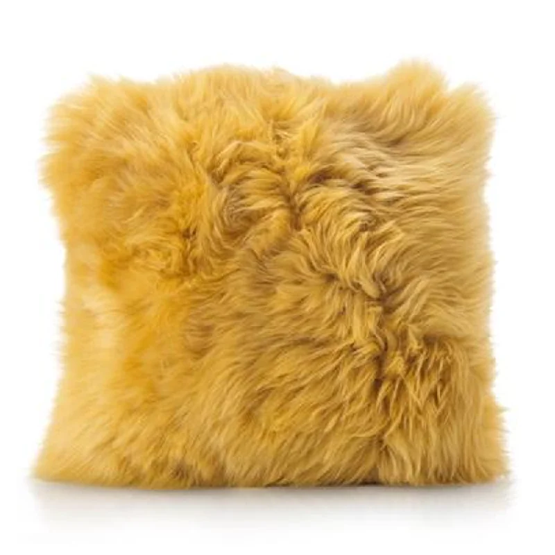 Plush Pillows for a Cozy BedSheepskin Cushion - Squash