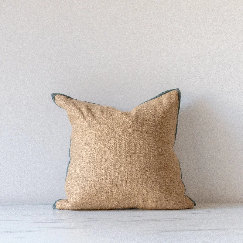 Square Pillows for Modern Home DecorAmber Lewis x Loloi Aveline Natural/Blue Pillow Cover