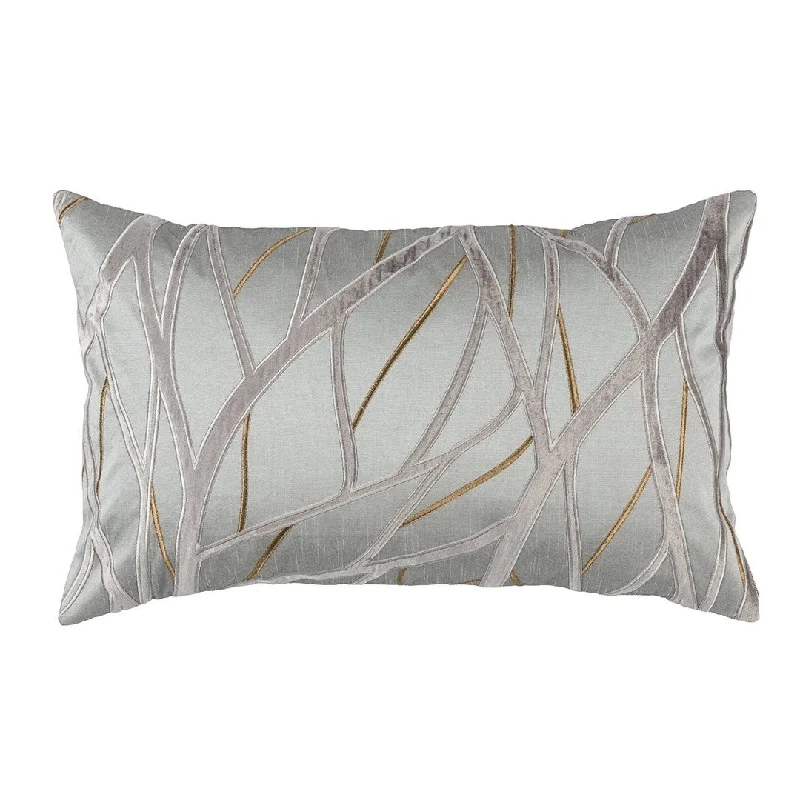 Silk Pillows for Smooth Skin and HairTwig Pewter Lumbar Pillows by Lili Alessandra