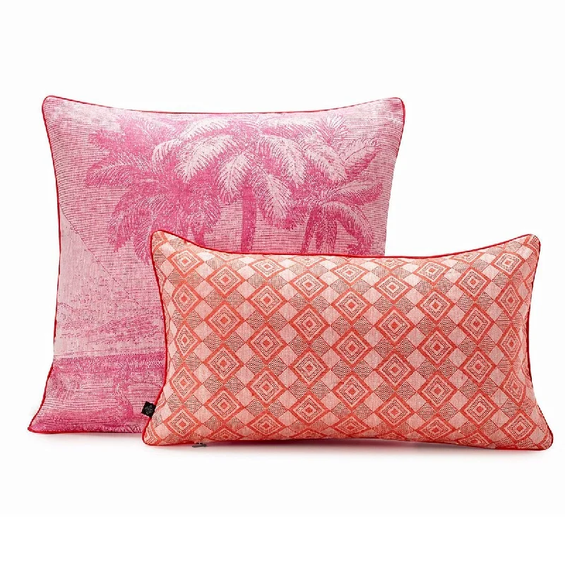 Bolster Pillows for Sofa DecorationCroisière sur le Nil Orchid Pillows by Le Jacquard Français