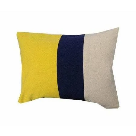 Memory Foam Pillows for Neck SupportColor Block Yellow, Navy Blue and Cream Pillow 12" x16"