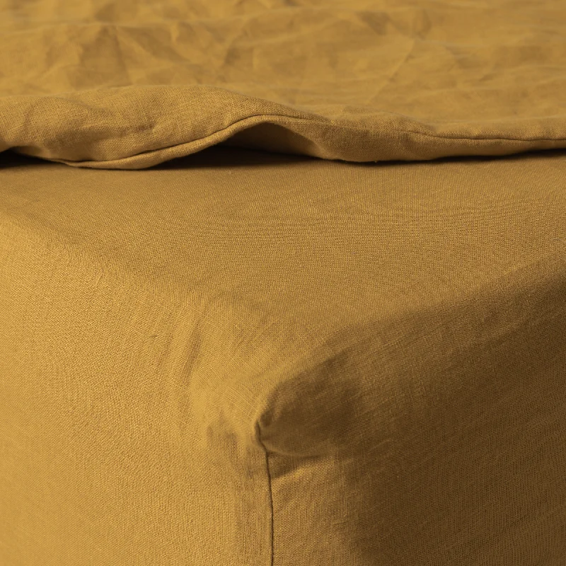 Flat Sheets with a High - Quality Finish for a Luxurious LookHoney Linen Fitted Sheet Set (3 pcs)