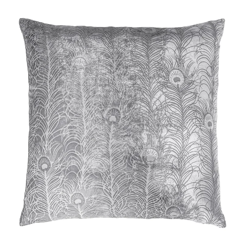 Cooling Pillows for Hot SleepersSilver Gray Peacock Feather Pillow by Kevin O'Brien Studio