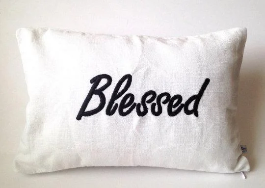 Round Pillows for Boho-Style InteriorsGift for Mom, Blessed Pillows, Pillows with Words