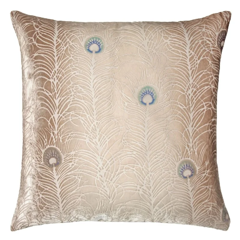 Back Support Pillows for Office ChairsLatte Peacock Feather Pillow by Kevin O'Brien Studio