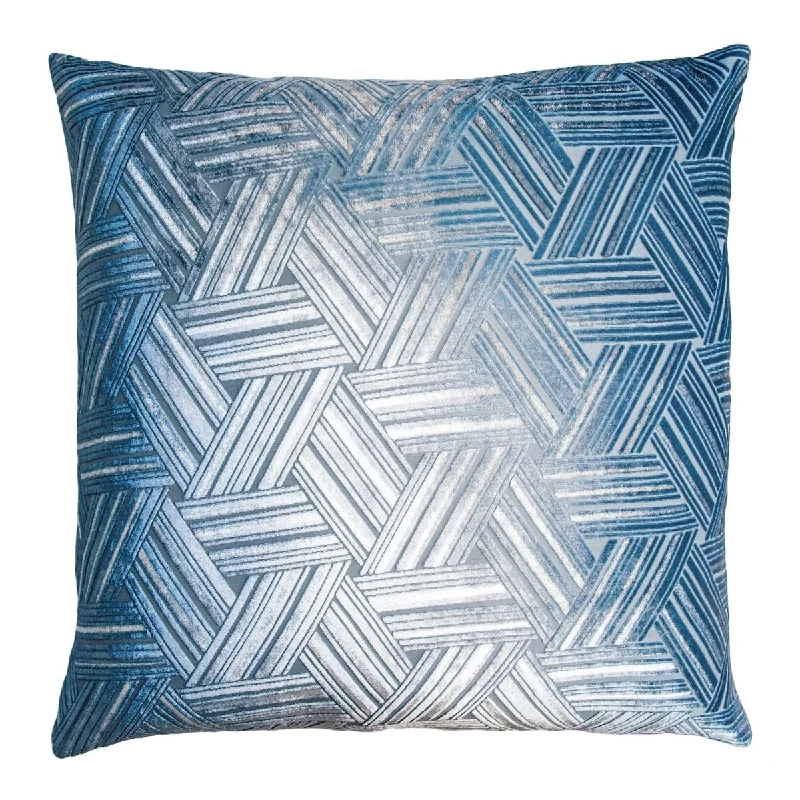 Round Pillows for Boho-Style InteriorsDenim Entwined Velvet Pillow by Kevin O'Brien Studio