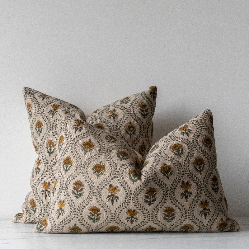 Silk Pillows for Smooth Skin and HairNoreen Block Print Pillow Cover