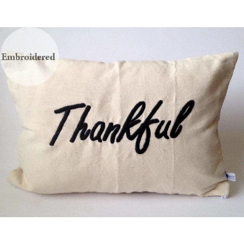 Decorative Pillows for Living Room MakeoverThankful Word Pillow Covers, Thanksgiving Pillows