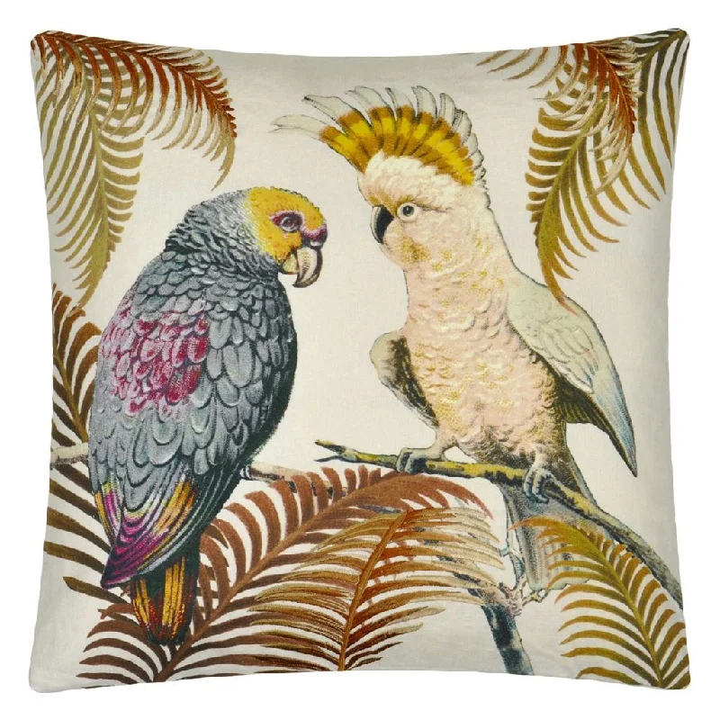 Velvet Pillows for a Touch of EleganceJohn Derian Parrot And Palm Parchment Decorative Pillow