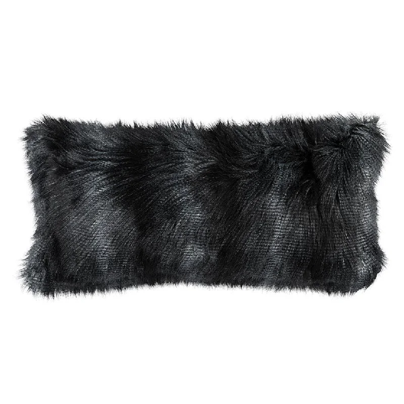 Silk Pillows for Smooth Skin and HairBlack Faux Fur Pillow by Lili Alessandra