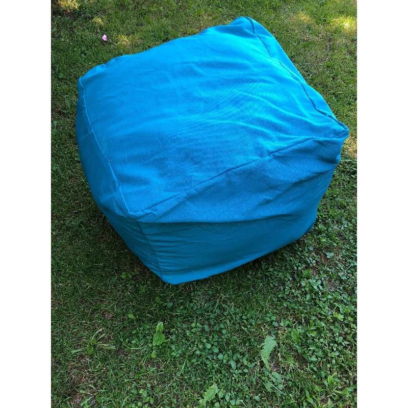 Decorative Pillows for Living Room MakeoverDIY Pouf Cover, Outdoor Poufs, Blue Bright Poufs