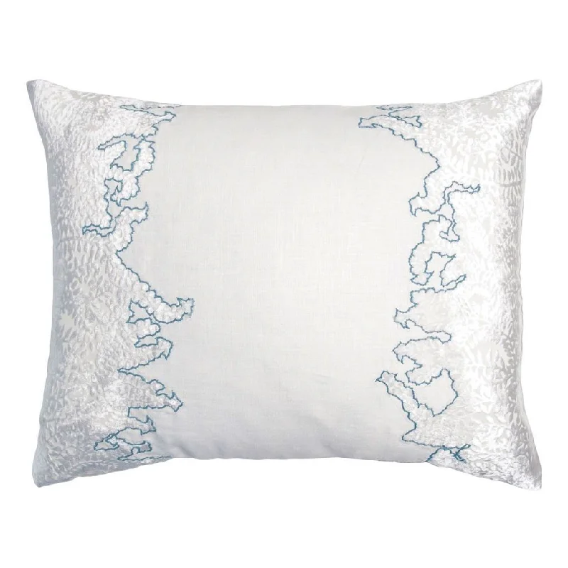 Down Alternative Pillows for Ethical ChoicesRobin's Egg Ferns Embroidered Velvet Appliqué Pillow