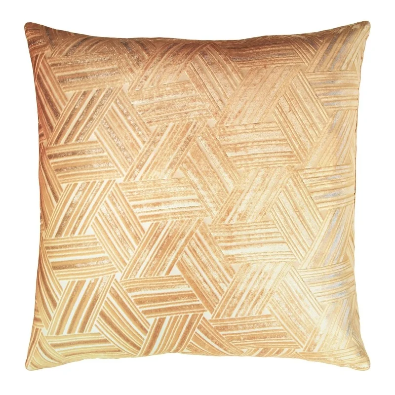 Adjustable Pillows for Customized ComfortGold Beige Entwined Velvet Pillow by Kevin O'Brien Studio