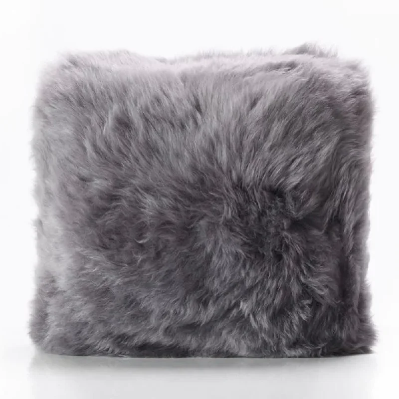 Lumbar Support Pillows for Car SeatsSheepskin Cushion - Steel