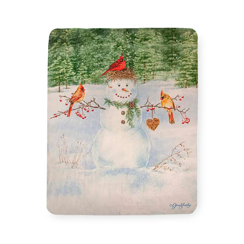 Fleece blankets for a cozy and plush textureHappy Snowman Sherpa Fleece Throw