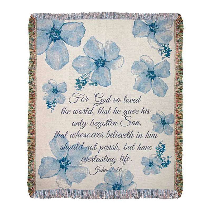 Queen - size blankets for standard - sized bedsFor God So Loved the World Tapestry Throw