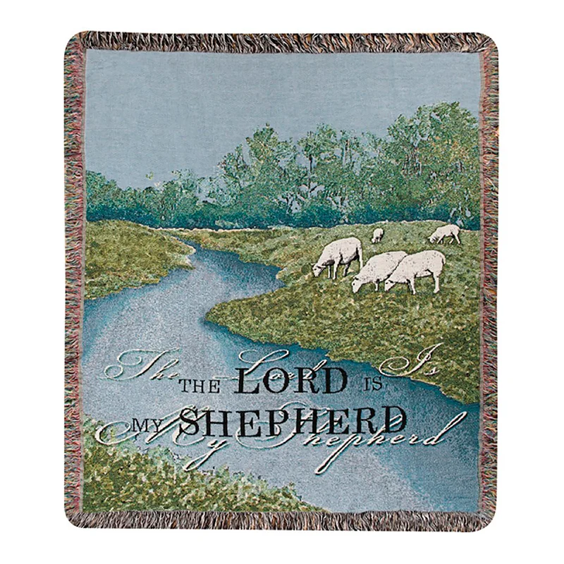 Chenille blankets with a thick and fuzzy textureUSA-Made The Lord is My Shepherd Cotton Tapestry Throw