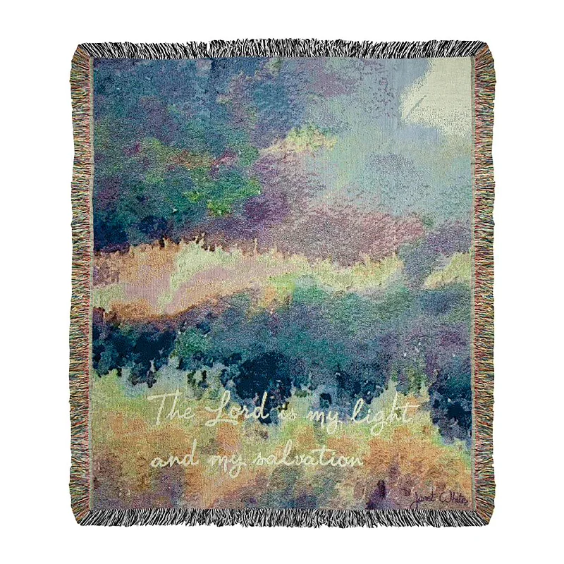 Wool blankets with natural warmth and insulationUSA-Made Lord is My Light Cotton Tapestry Throw