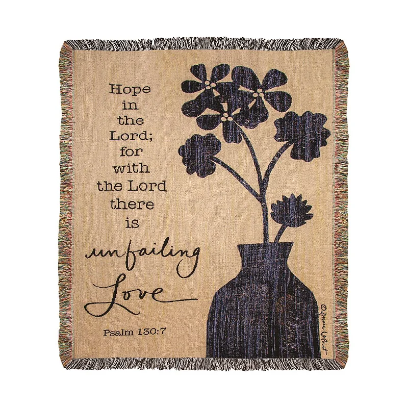 King - size blankets to cover large beds comfortablyUSA-Made Hope In The Lord Cotton Tapestry Throw