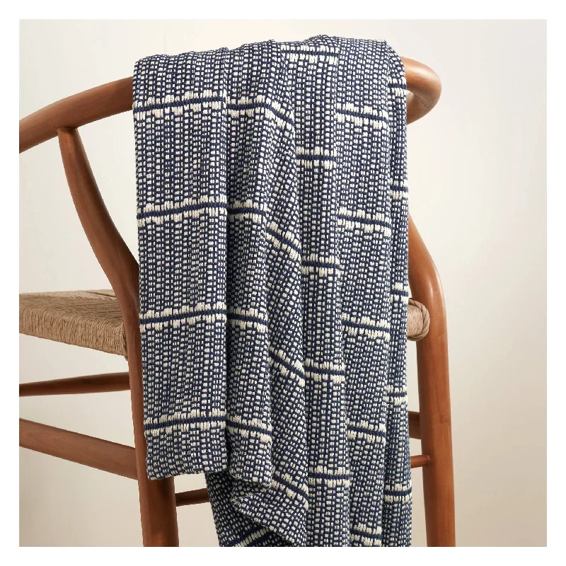 Acrylic blankets for a soft and affordable alternativeArcher Navy Woven Cotton Throw