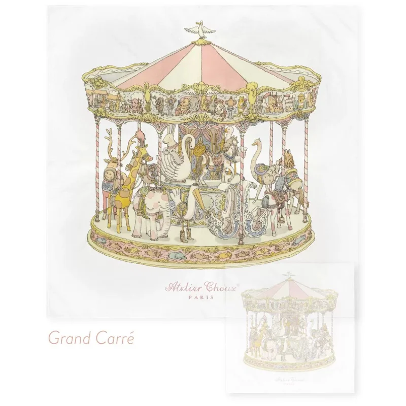 Silk blankets with a smooth and elegant touchAtelier Choux Grand Muslin - Carousel Pink