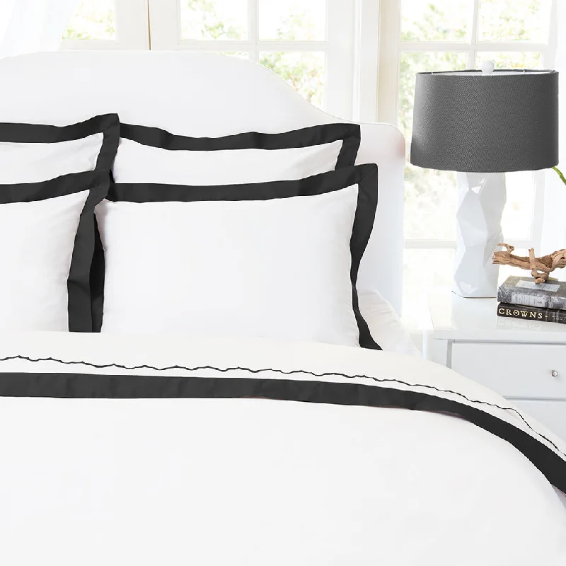 Microfiber duvet covers that are affordable and easy to care forBlack Linden Border Duvet Cover