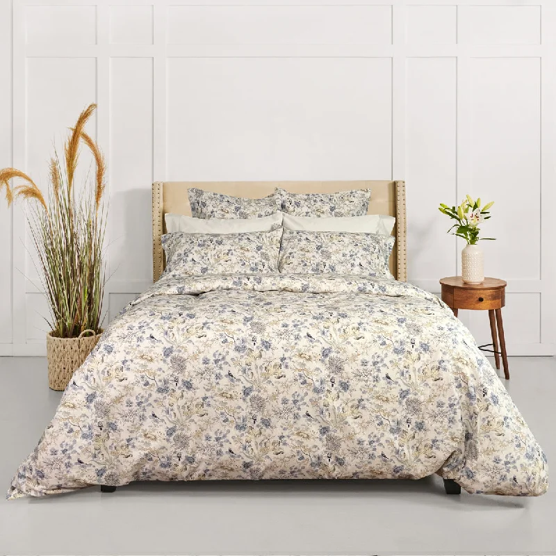 Microfiber duvet covers that are affordable and easy to care forBlue Bird Duvet and Shams - King