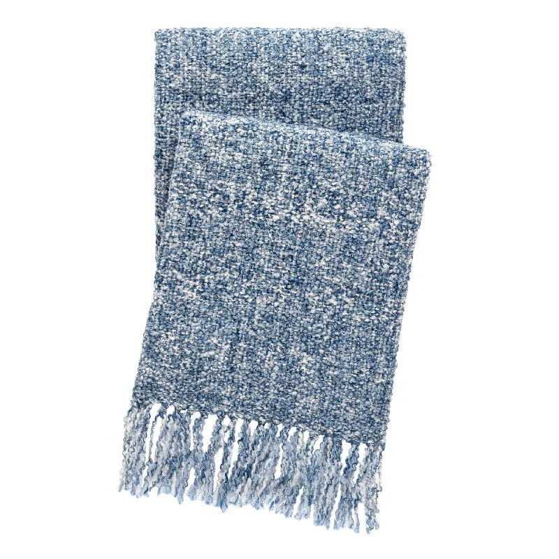 Mohair blankets with a unique sheen and softnessBoucle Navy Throw