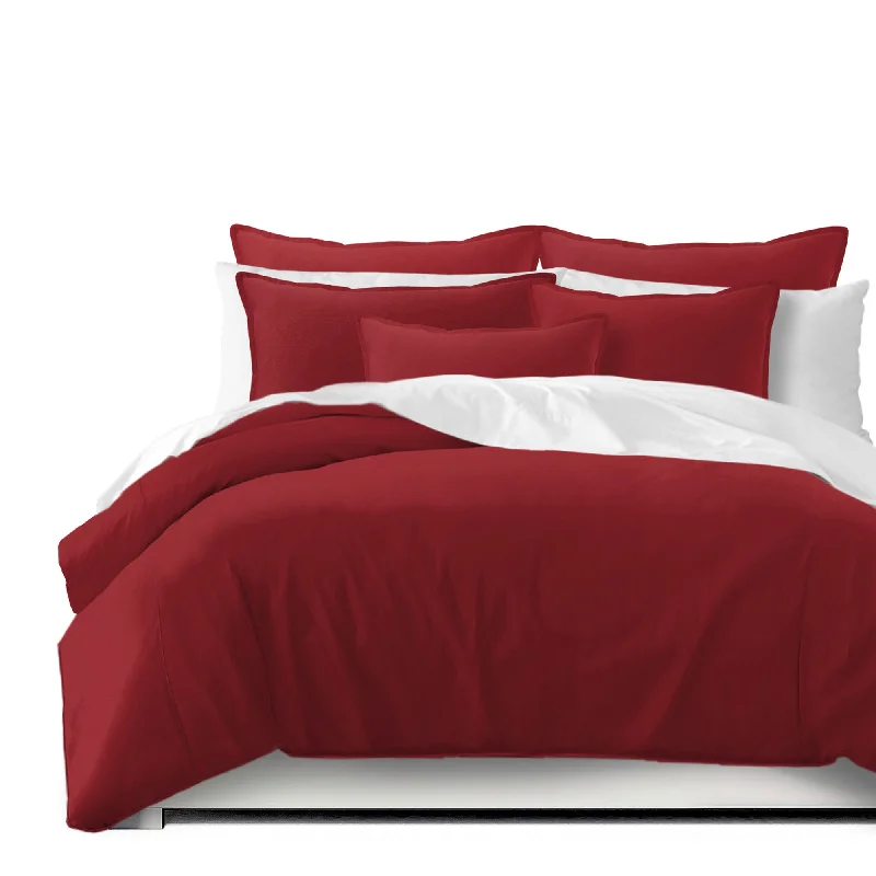 Velvet duvet covers for a plush and cozy lookBraxton Red Bedding