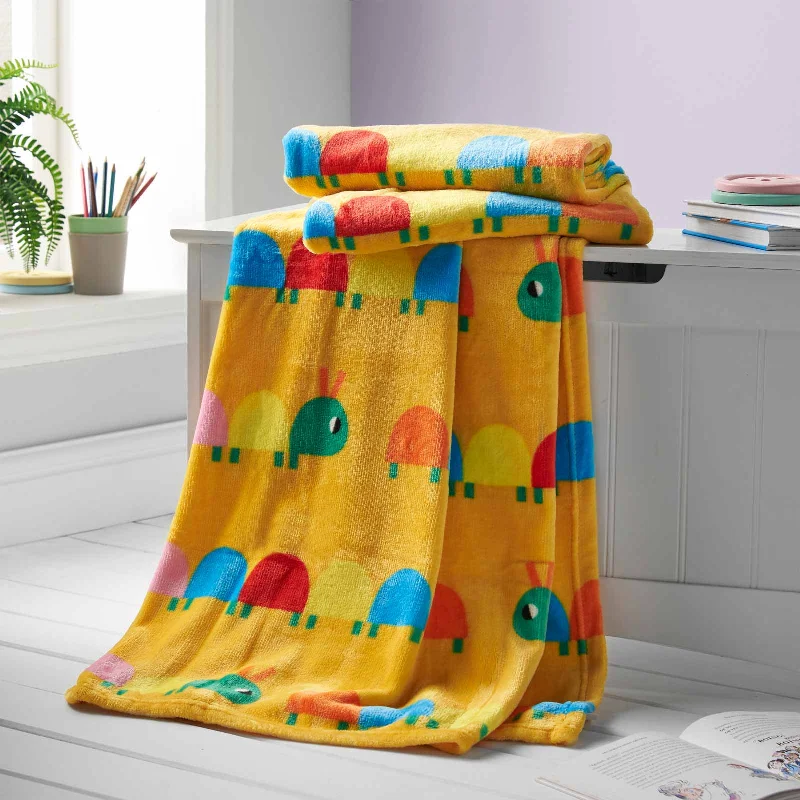 Synthetic fiber blend blankets for a budget - friendly choiceCurious Caterpillar Fleece Throw