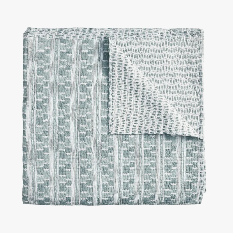 Fleece blankets for a cozy and plush textureChowk Celadon Quilt