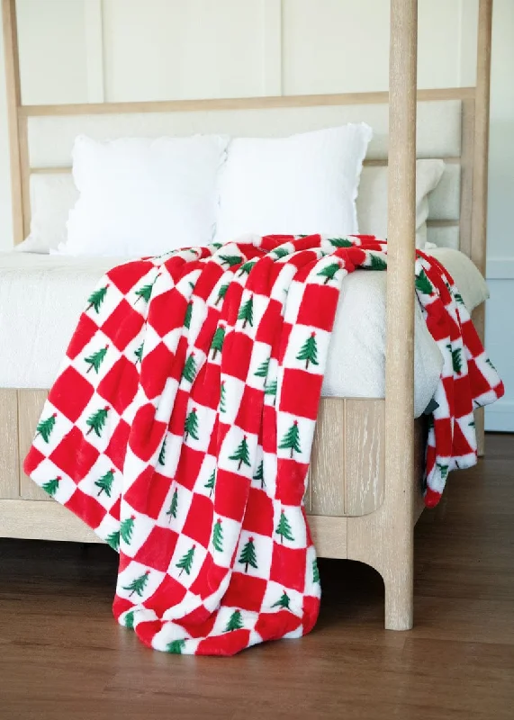 King - size blankets to cover large beds comfortablyChristmas Check Blanket